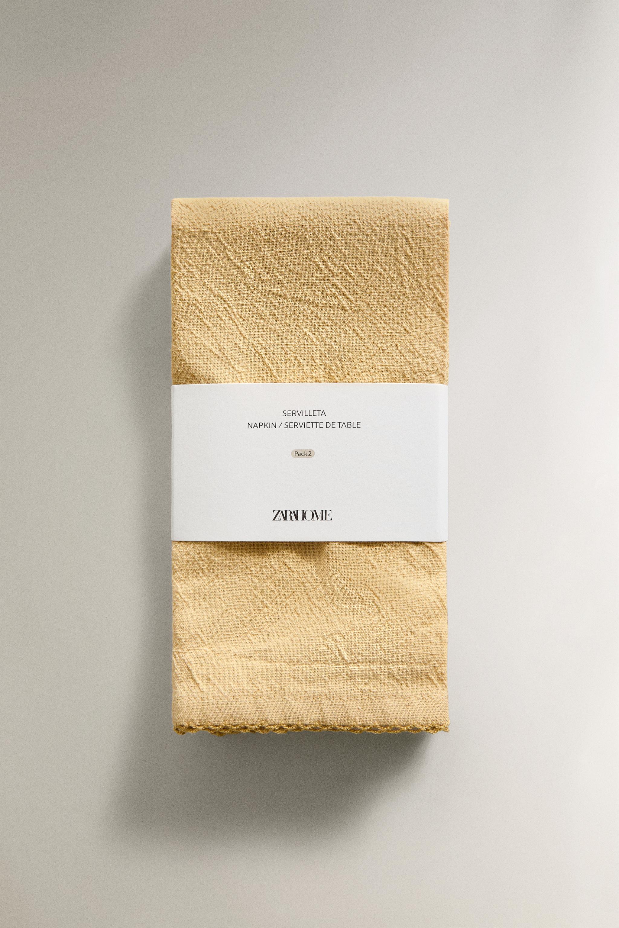 LOT DE SERVIETTES FIL TEINTÉ UNIES (LOT DE 2)